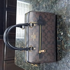 Coach Rowan bag (brown and black) matching wallet included!